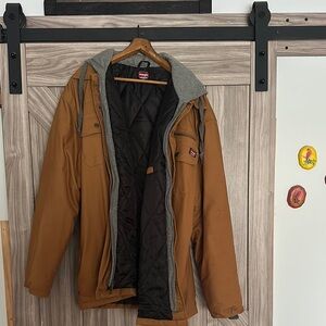 Wrangler Brown and Gray Military Field Jacket with Durable Canvas